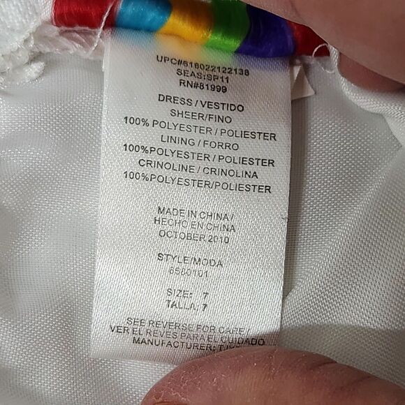 Muneca Size 7 White Party Dress Flower Girl Communion - Picture 7 of 8